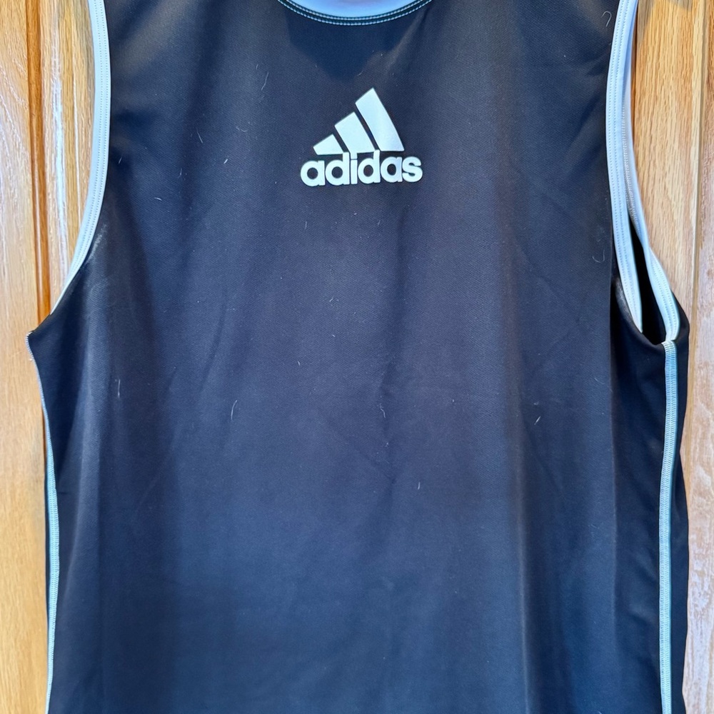 Adidas Black Tank Top with White Trim